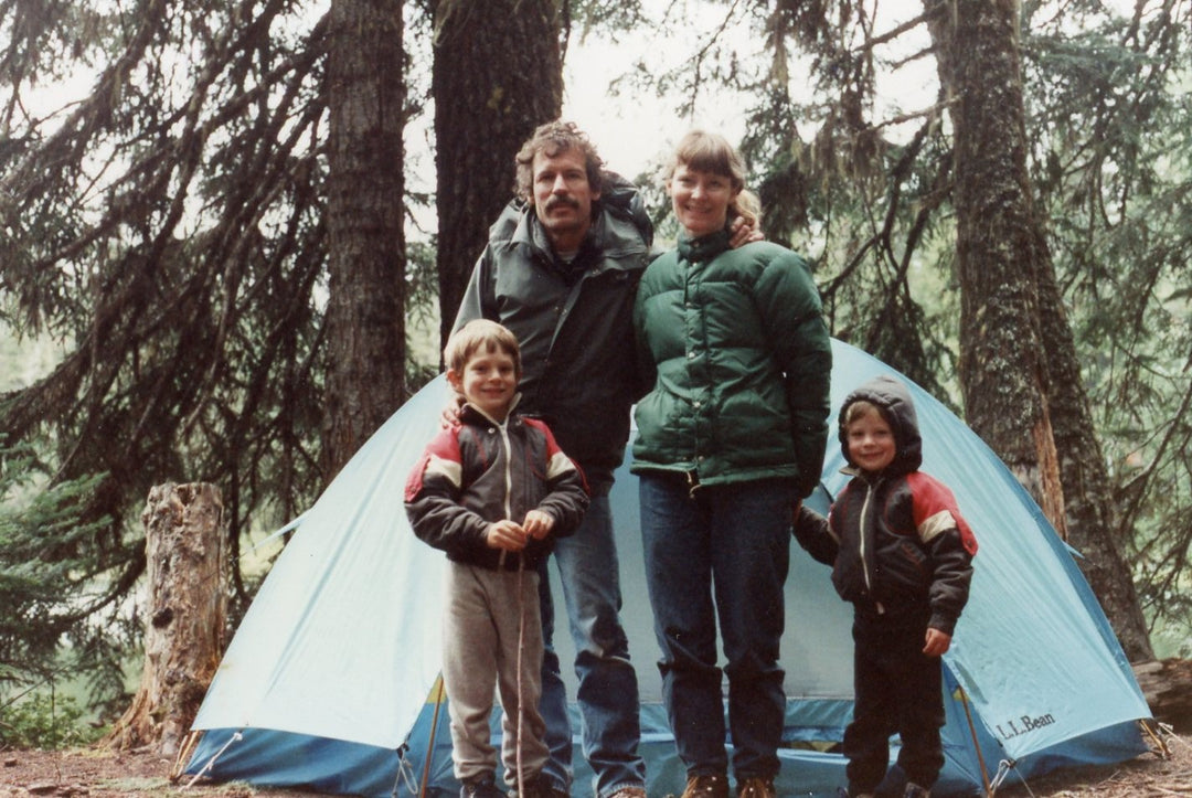 Brendan and his family camping